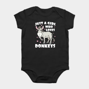 Farmer Girl Loves Donkey Baby Bodysuit